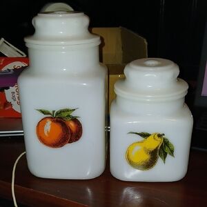 White Fruit Design Kitchen Storage Jars